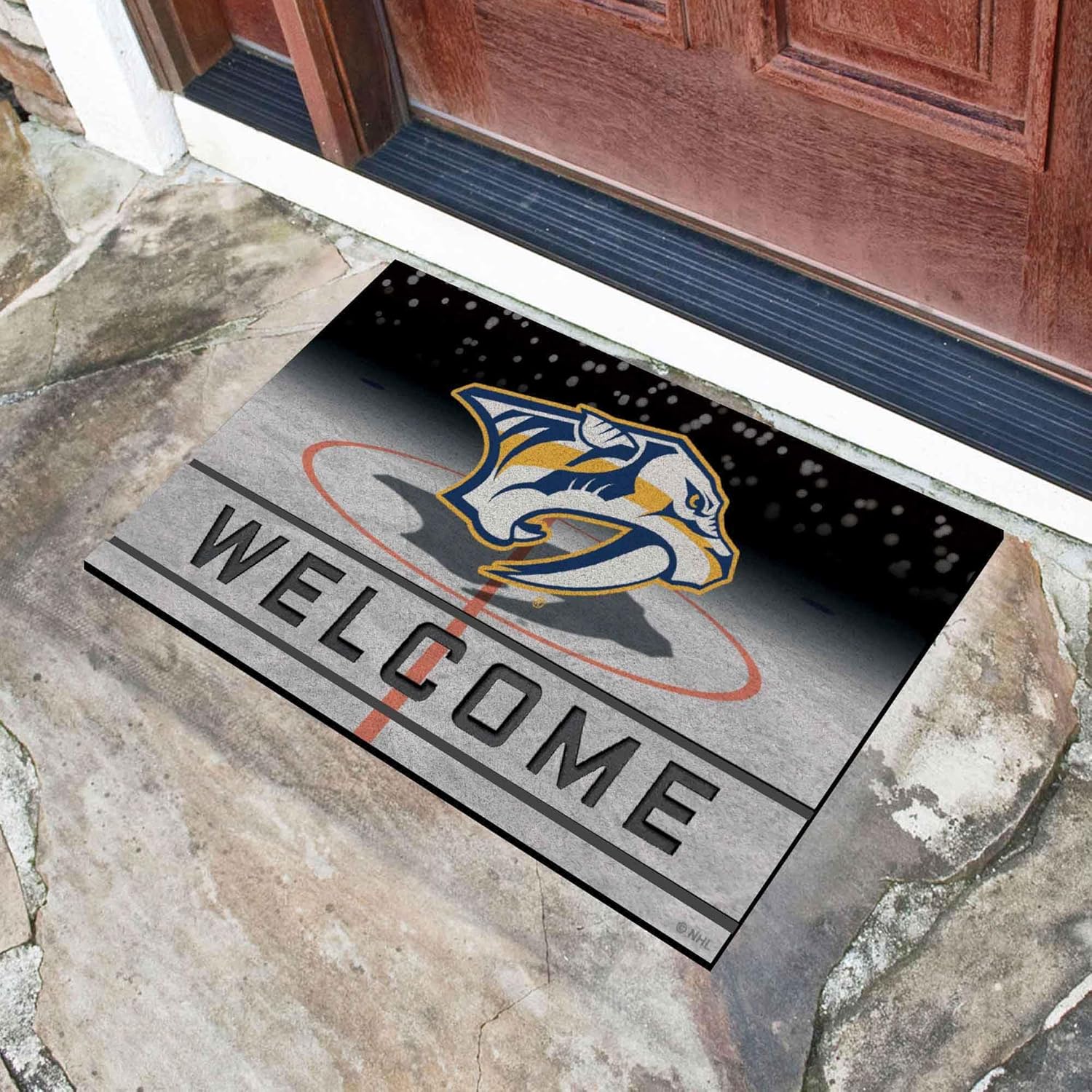 FANMATS 21277 Team Color Crumb Rubber Nashville Predators Door Mat, 1 Pack , 20 x30