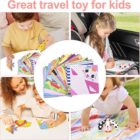 DIY Origami Kit, 108 Sheets Double Sided Origami Paper Set with 84 Page Guiding Book Kids Paper Crafts 3D Cartoon Shaped Origamis DIY Art and Craft Projects Ideal Gift for 4-12 Years Beginners Kids