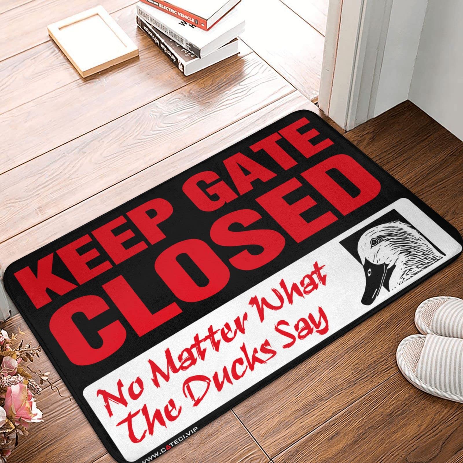 Tapis de porte d'entrée de ferme message original Noter What The Duck Say 50x80