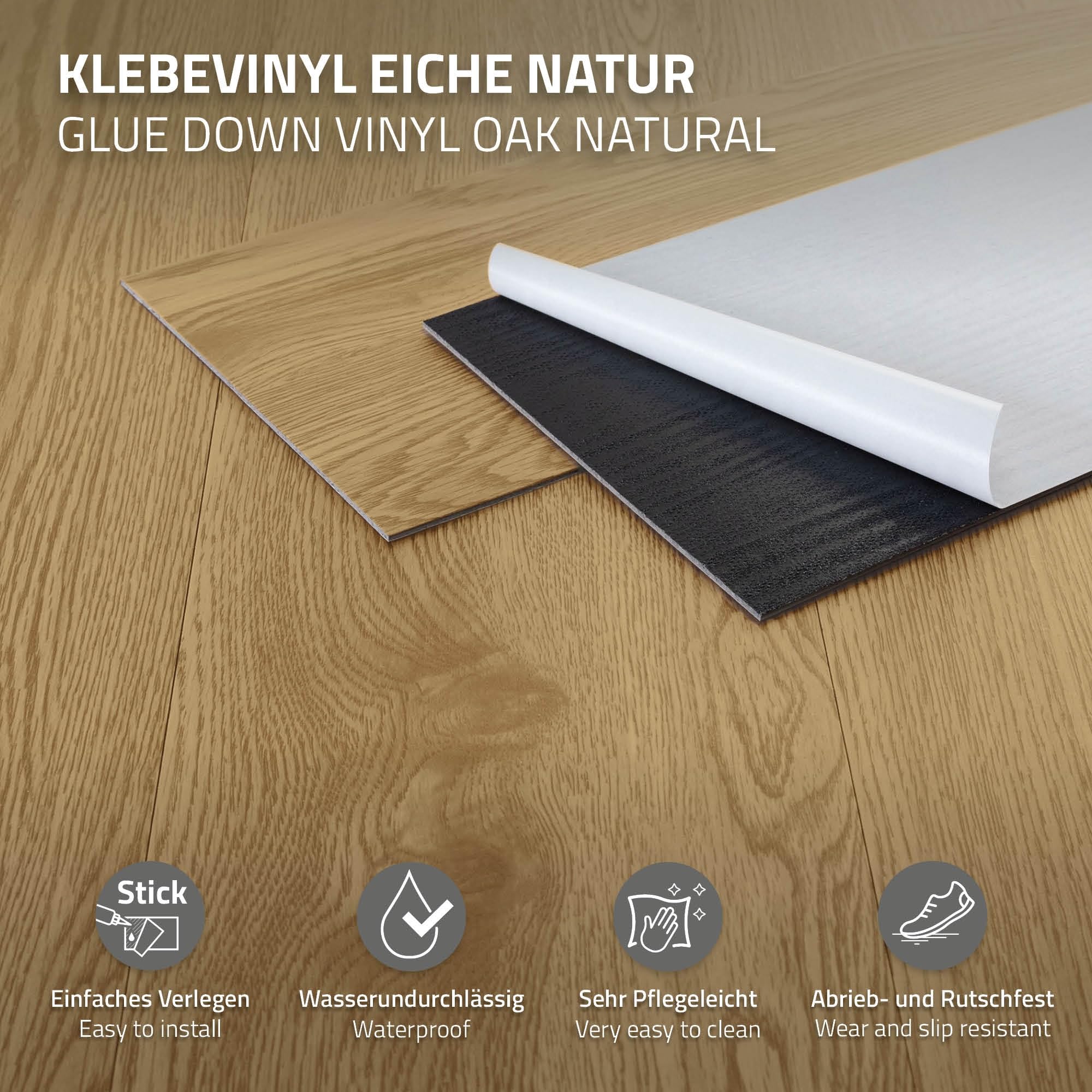 Pavimento In PVC Autoadesivo FIVMEN - 36 Pezzi, Impermeabile, Antiscivolo, Facile Da Installare, Per Cucina, Bagno, Soggiorno