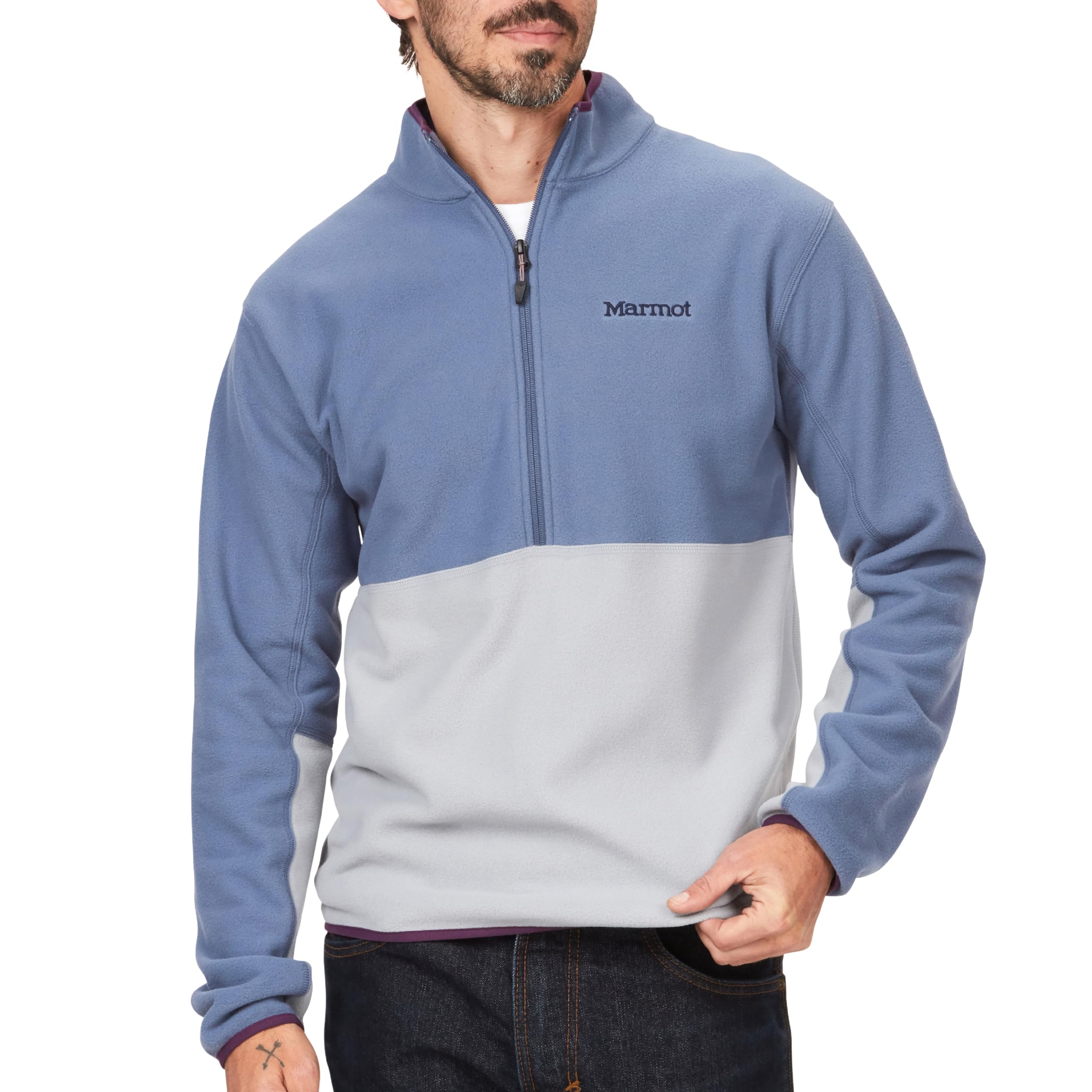 MARMOT Men's Rocklin 1/2 Zip Jacket - Classic, Warm, Lightweight 100-Weight Fleece Layer