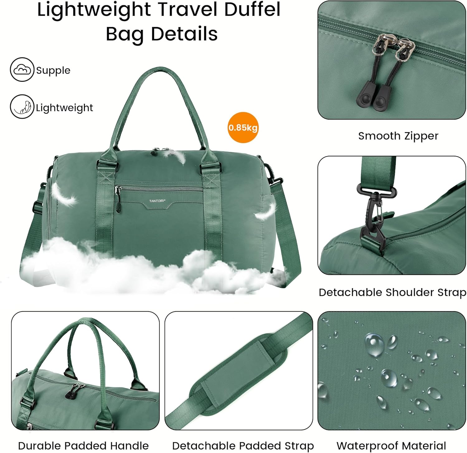 TANTOMI Travel Duffel Bag, Weekender Bags for Women with Shoe Compartment, Carry on Overnight Bag with Toiletry Bag, Gym Duffel Bag with Wet Pocket, Hospital Bags for Labor and Delivery