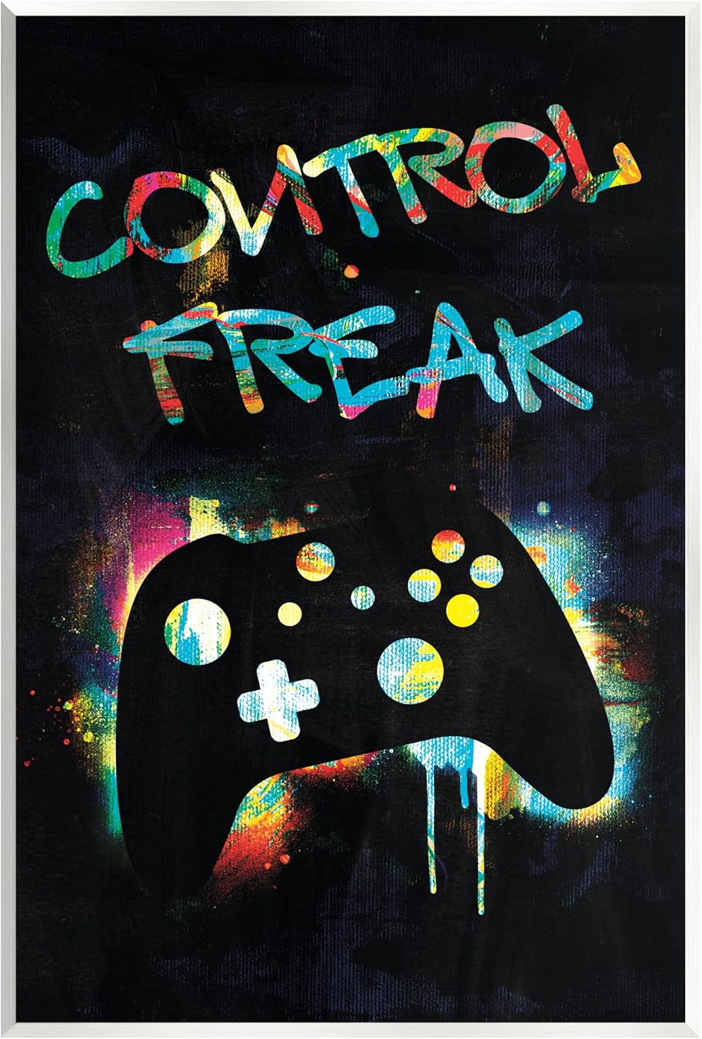 Stupell Industries Control Freak Game Controller Graffiti Street Style Wood Wall Art, Design By Victoria Barnes