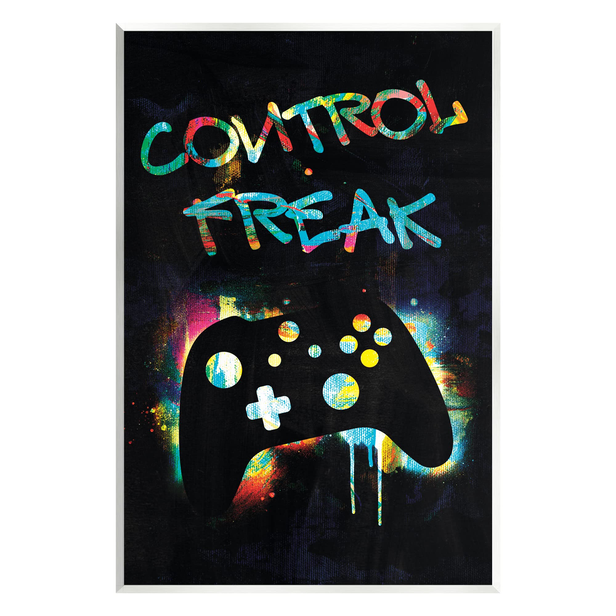 Stupell Industries Control Freak Game Controller Graffiti Street Style Wood Wall Art, Design By Victoria Barnes