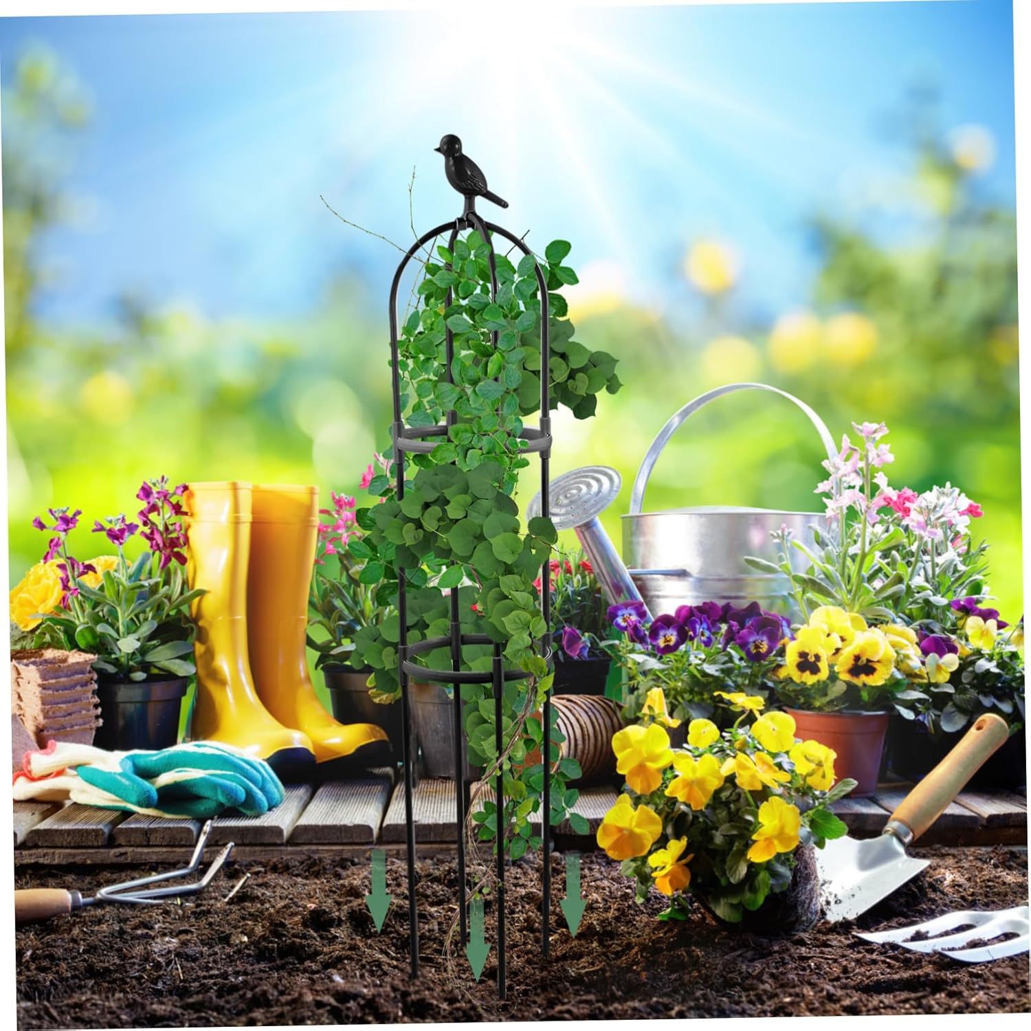 Detachable Plant Vine Support Rustic Outdoor Flower Stand Easy to Install Plant Vine Shelf