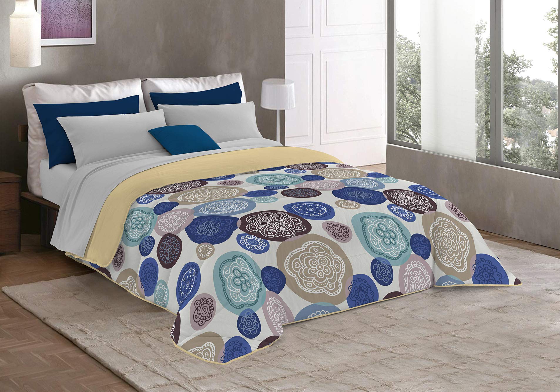 Italian Bed Linen MB Home Italy “Fantasy” Winter Quilt, Murrine, 170x260 cm