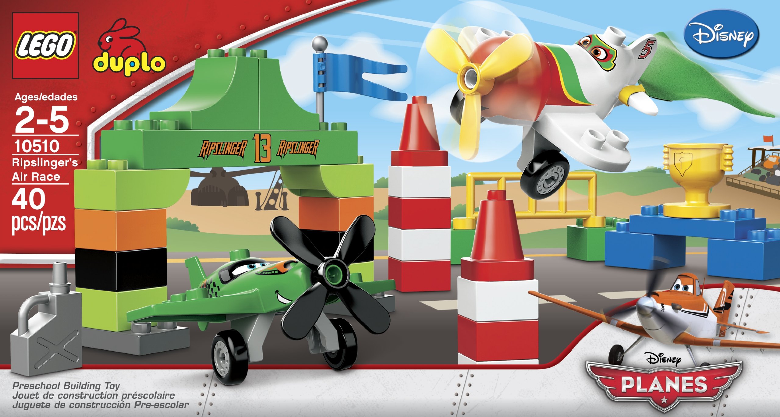 LEGO Duplo Carrera Edifici di Ripslinger – Gioco di Costruzioni, Multicolore, 2 Anno (S), 40 Pezzo (S), Cartoni, Ragazzo/Ragazza, 5 Anno (S)