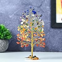 Vista 107 de Rose Quartz Gemstone Tree of LifeNatural Reiki Crystals Gemstone Chakra Tree for Positive Energy, Geode Agate Slice Base, Feng Shui Decor, Good