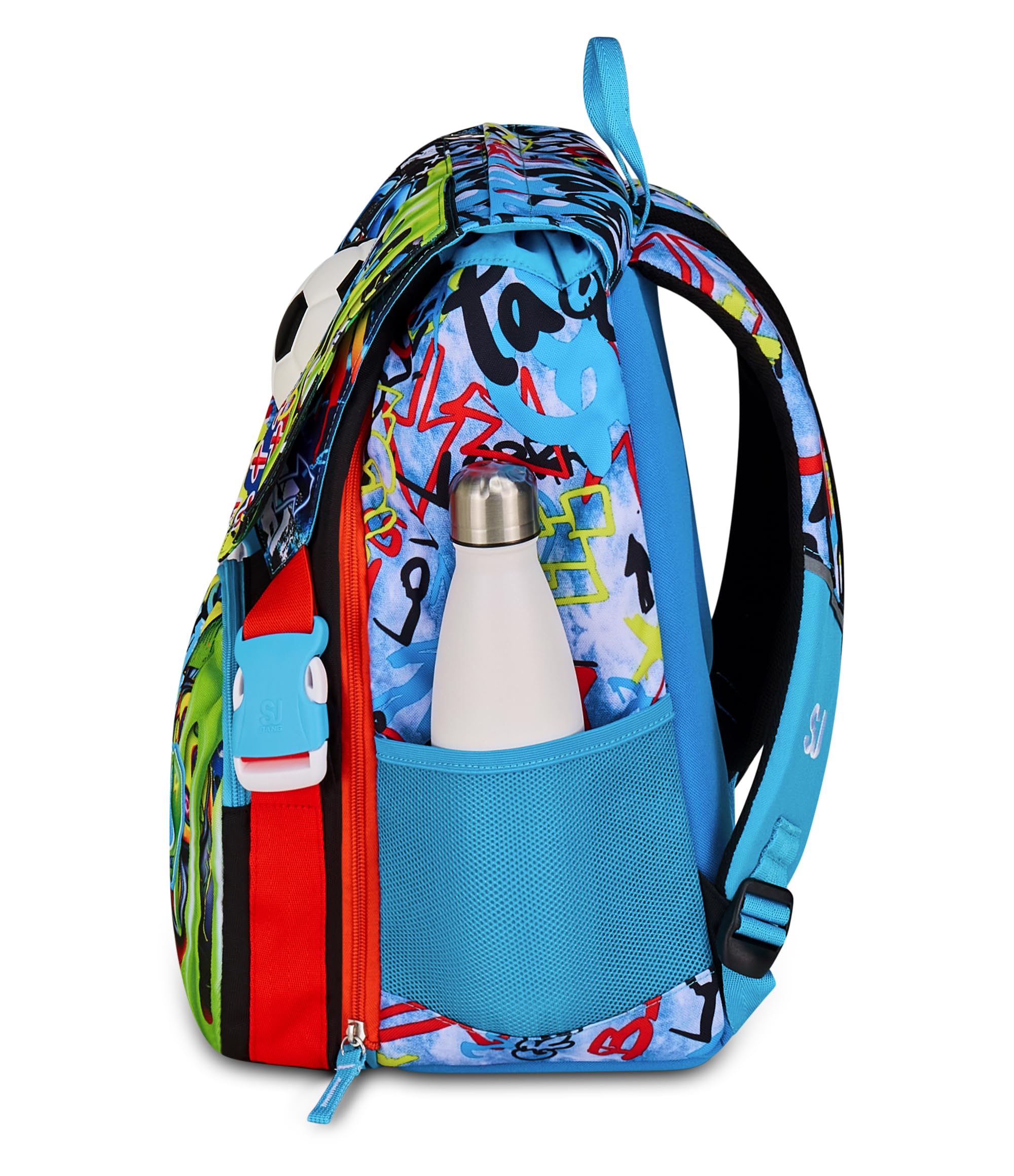 SJ GANG STYLE JAM GANG Zaino Doppio Scomparto Estensibile, Blu, Maxi Capienza, Schienale Preformato, Bambino, Scuola Elementare