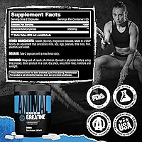 Vista 7 de Animal Micronized Creatine Monohydrate Capsules - 300 Caps, 2500mg per Serving to Support Muscle Growth, Endurance, ATP Production, Cognitive