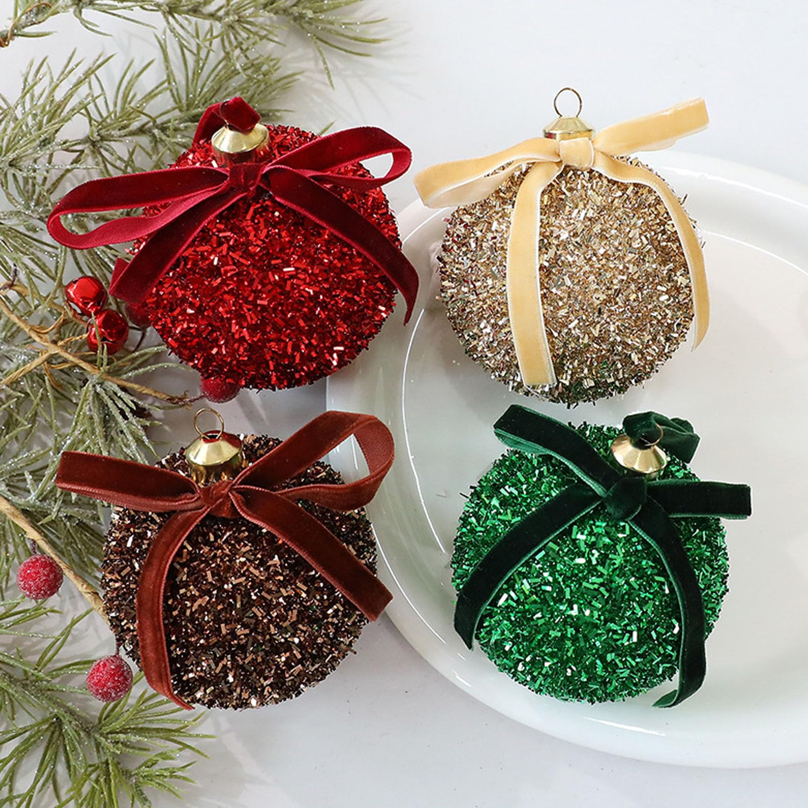 Bola de Navidad de espuma irrompible con diseño de lazos, fácil de colgar para el hogar, tiendas, pantallas, fácil de usar, adorno de fiesta