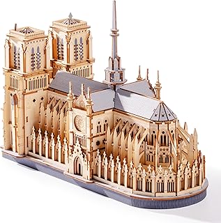 Comprar ROWOOD Rompecabezas de madera 3D - Kit de modelo de arquitectura de la catedral de París, juego de construcción gótica para adultos y adolescentes, decoración del hogar y regalo único