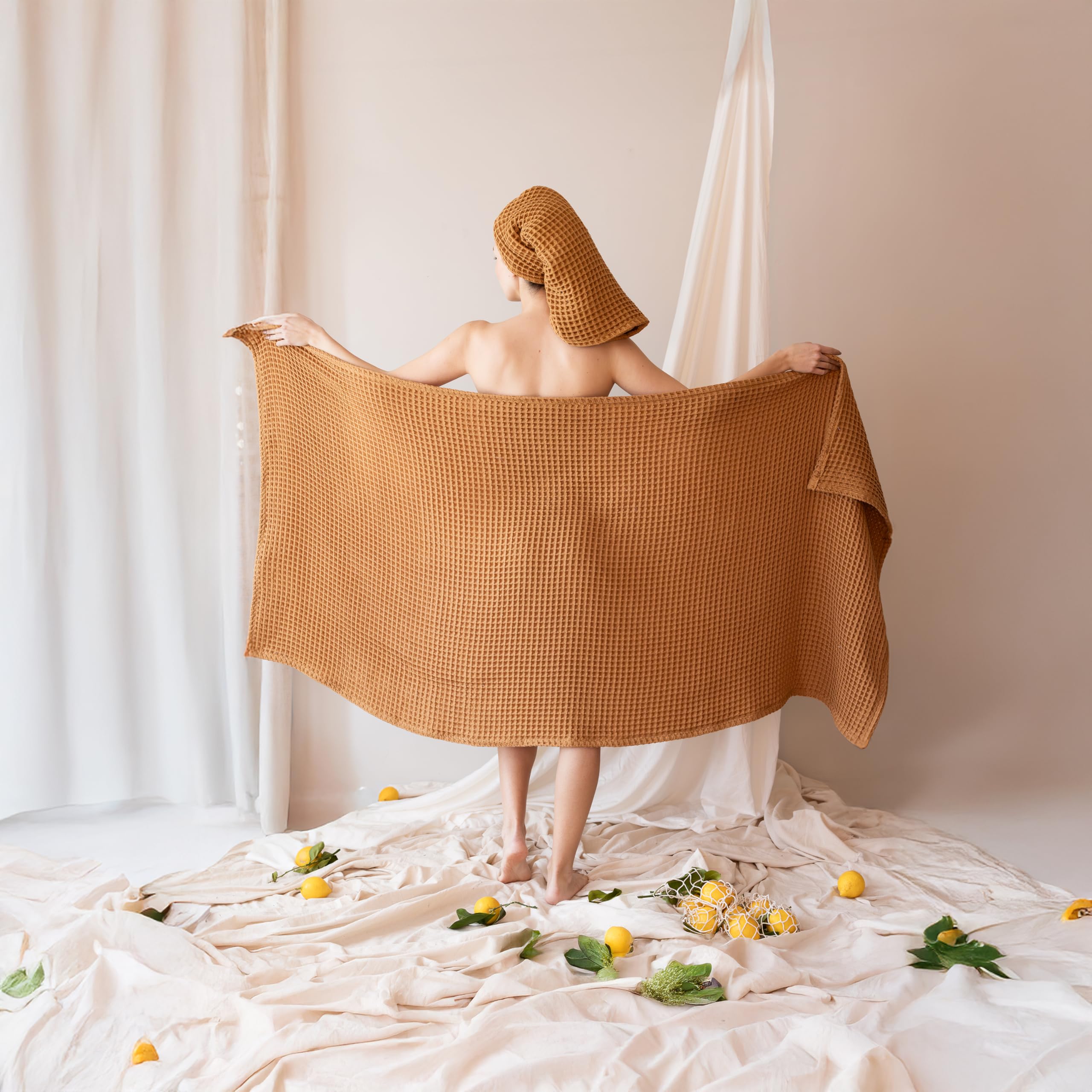 Amazon.com: Viva Maison Premium Waffle Bath Towels Pack of 2 Extra