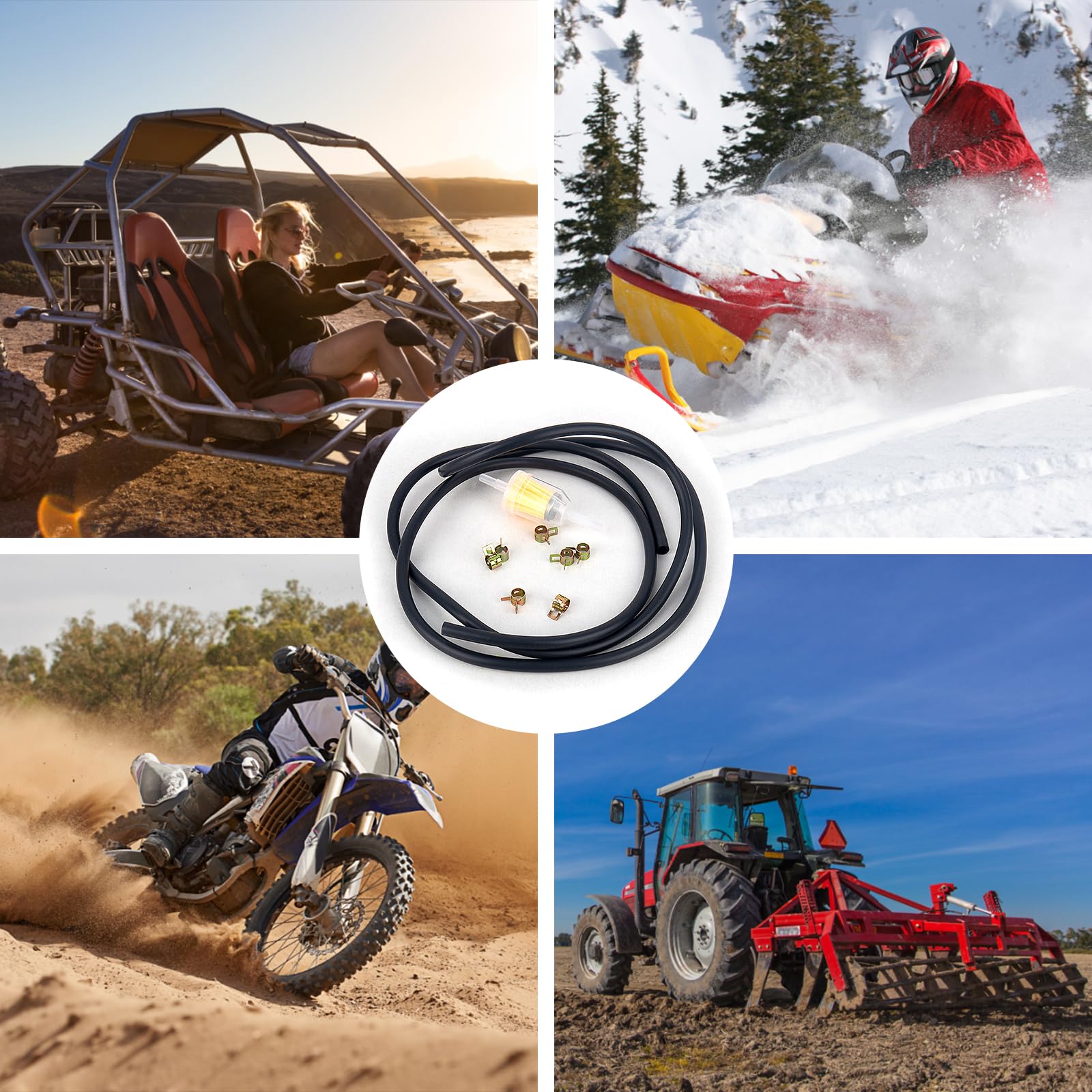 Kit Tubo Benzina 5mm - 2 Metri Con Filtri E Fascette Per Motori Piccoli - Foto 1