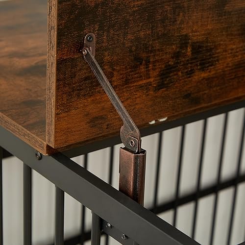 Miniatura 8 de IchbinGo Mueble de jaula para perros de 43.7 pulgadas con cojín, casa resistente antimasticación para perros con puerta corrediza de granero, placa