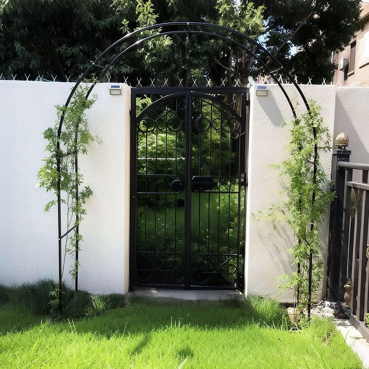 Gartenbogen aus Metall, rostfrei, für Hochzeit, Torbogen, Rankgitter für den Außenbereich, Terrasse und Hinterhof, Rasen, Dekoration, Pergola-Stütze (B 1 x H 2,2 m)