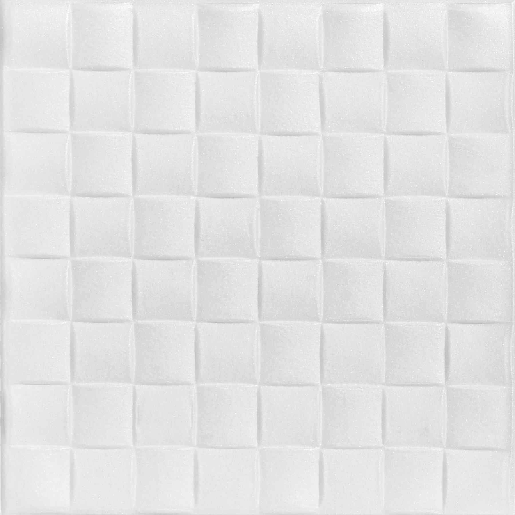 À LA MAISON CEILINGS A R25 Basket Weave Foam Glue-up Ceiling Tile (21.6 sq. ft./Case), Pack of 8, Plain White