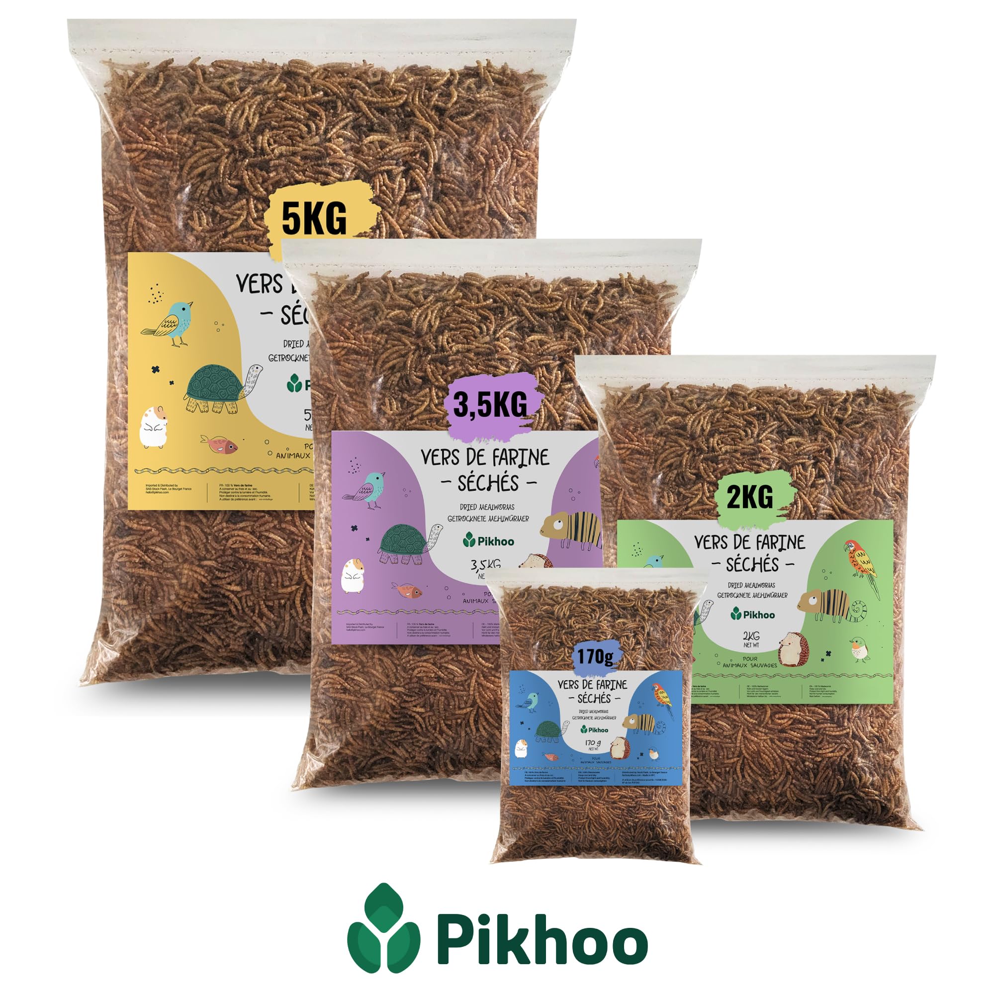 gusanos de Harina Secos | 5kg | Insectos Comestibles gusanos de Harina para Pájaros del Cielo Insectos secos Comida Aves Exteriores