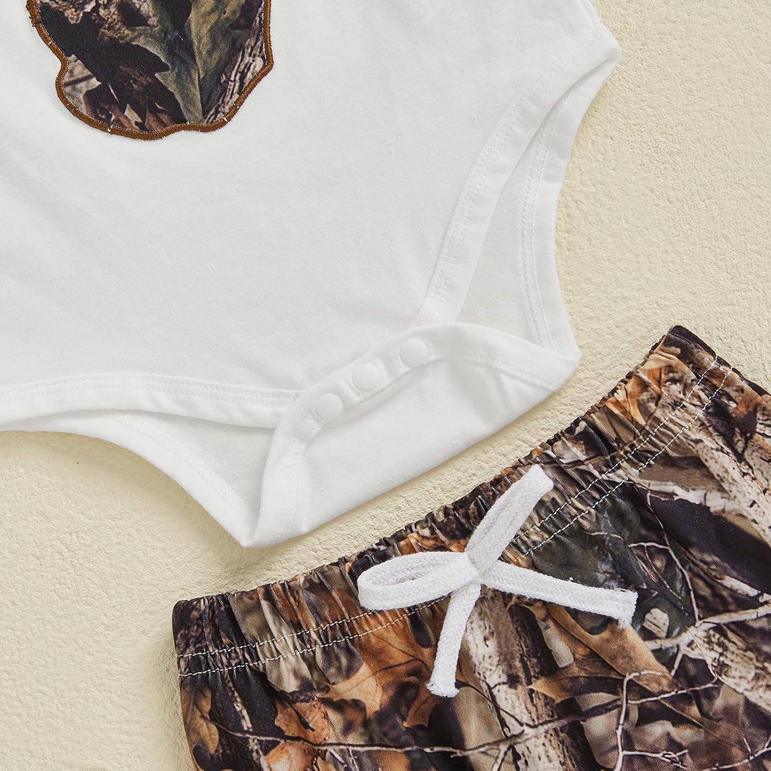 Newborn Baby Boy Hunting Outfit Deer Mallard Duck Short Sleeve Romper Jungle Camo Pants Set Hat 3Pcs Clothes - Image 5