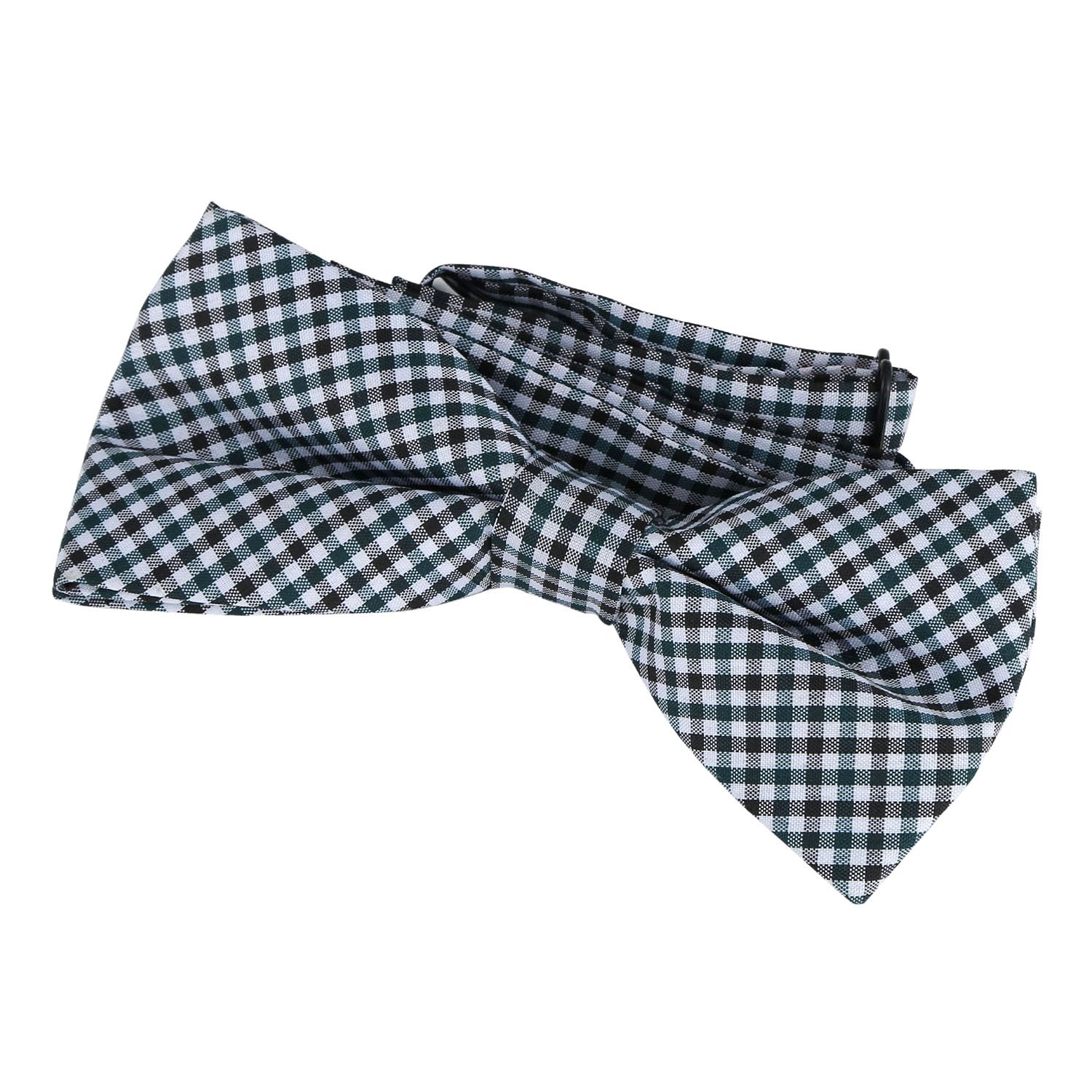 DonDon mens plaid bow tie pre-tied handmade and adjustable checkered chequered