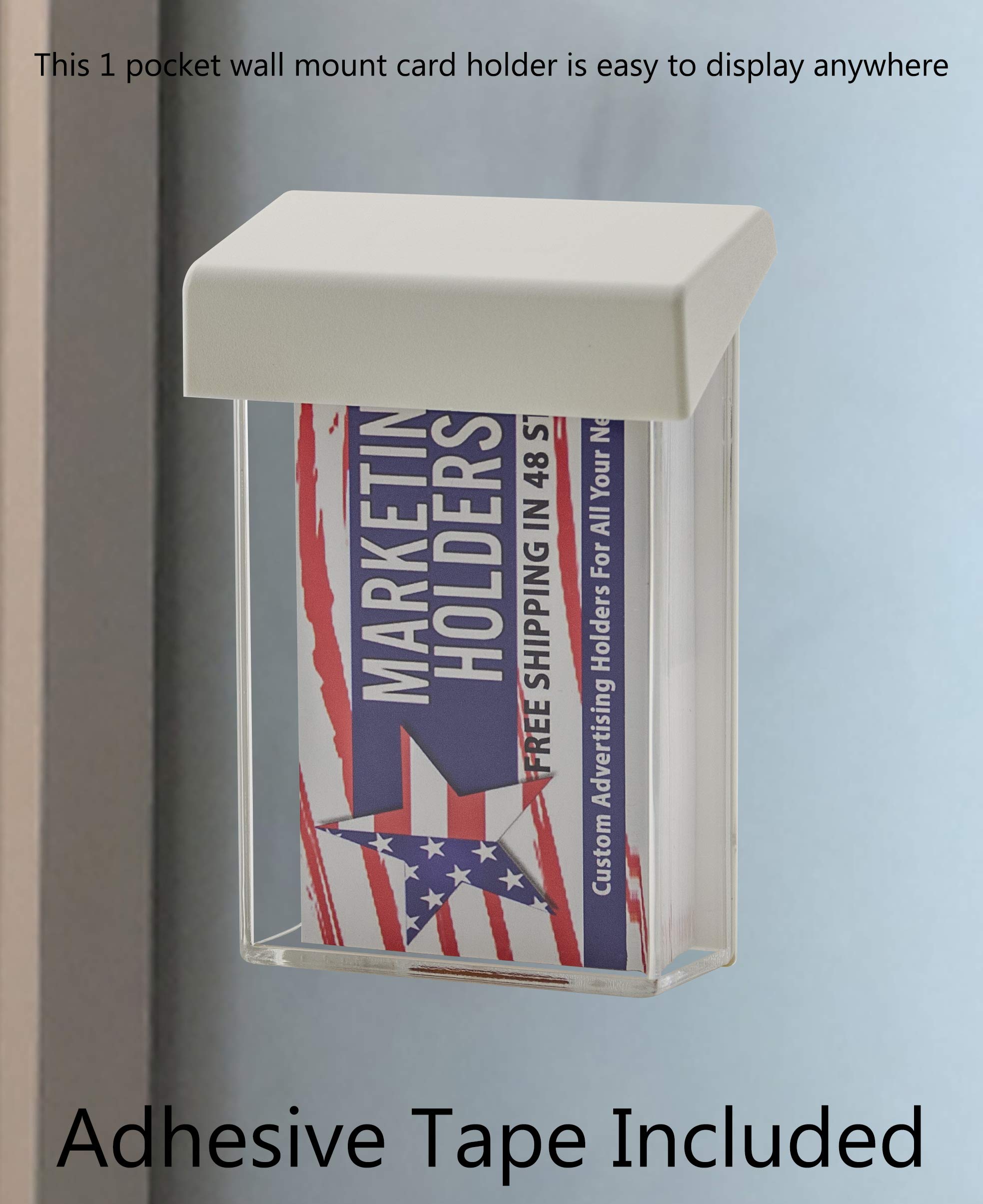 Amazon.com: Marketing Holders 2”W Vertical Outdoor Business Card Holder  Clear Acrylic with White Lid Pack of 1 Signage On The Go Advertising Tri  Fold Pamphlet Printed Material : Home & Kitchen