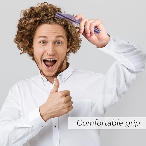 Miniatura 49 de Allegro Combs Peines de dientes anchos #70 para definir el peine de 3 filas de dientes anchos para cabello rizado, peine para mujeres, estilistas