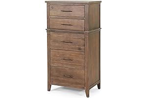 Coastal Acacia Wood 5 Drawer Dresser: A Touch of Coastal Charm for Your Bedroom