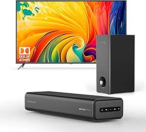 melhor soundbar custo beneficio: Zooshow Barra de Som Dolby Atmos 2.1 Canais, 100W RMS, Bluetooth 5.3, HDMI-EARC/Óptica/AUX, Modo de Jogo, Áudio Surround Home Theater