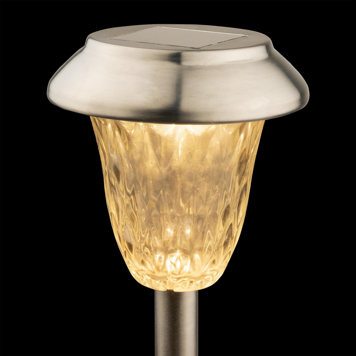 Alpine Corporation 17" Tall Outdoor Solar Powered Pathway LED Light Stakes, Silver (Set of 4)