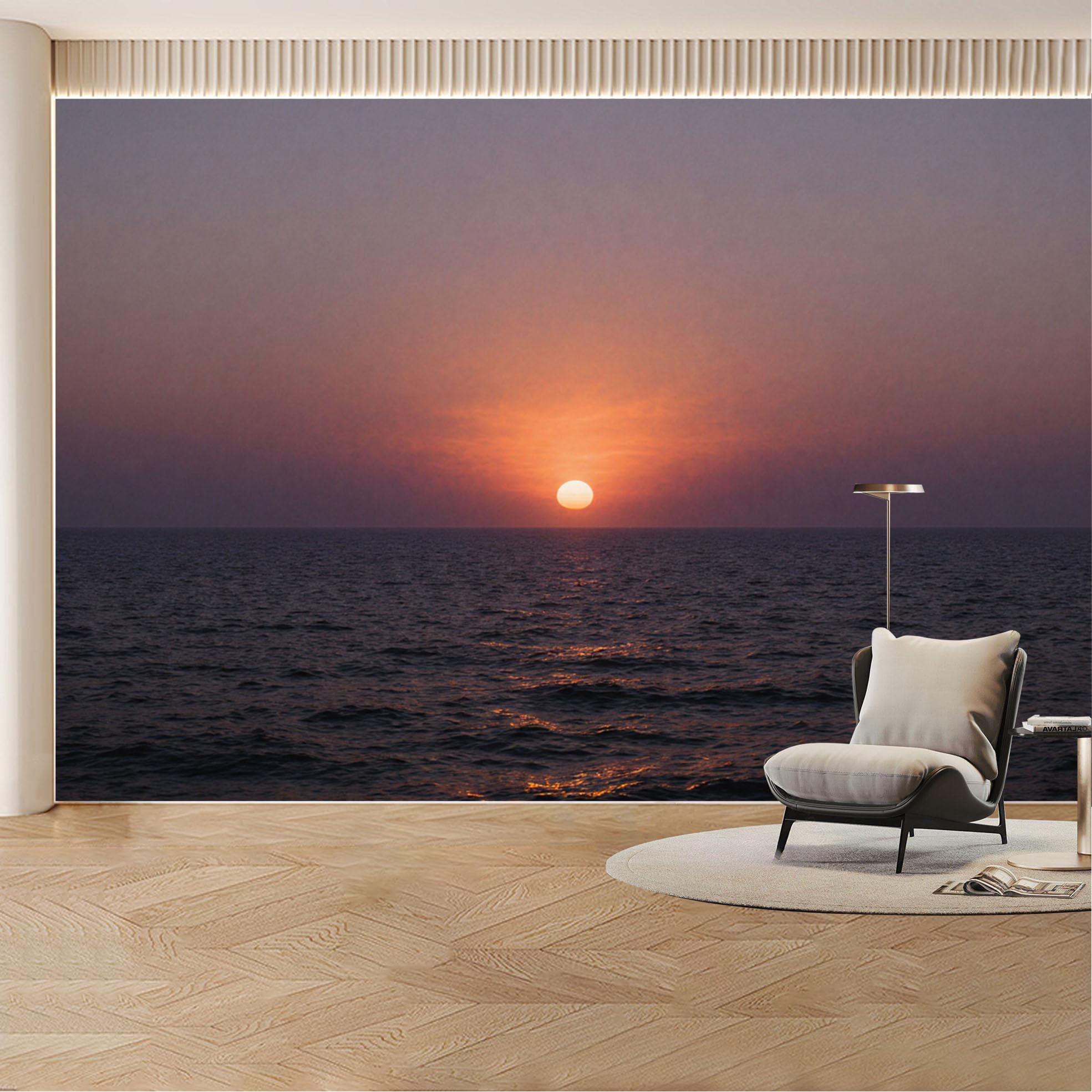 Custom Wall Mural Wallpaper Ocean Sunset Landscape Nature Wall Decor Large Wall Art Minimalist Tropical Misty Removable SelfAdhesive Large Photo for Living Room， Bedroom， Office