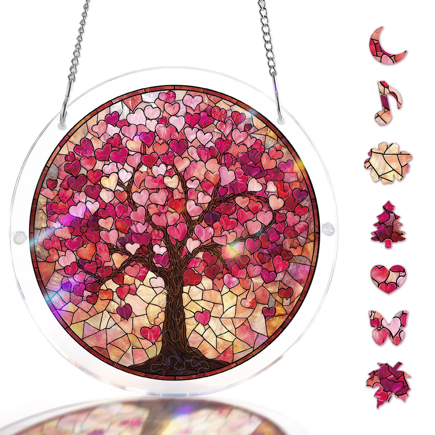 Acrylic Suncatcher Puzzle-Branches of Love, Hanging Suncatcher Ornament 8.2 In, DIY Suncatcher Kits for Adults, Sun Catcher for Window Garden, Garden Decor Gift for Mom, Women, Men, Friends