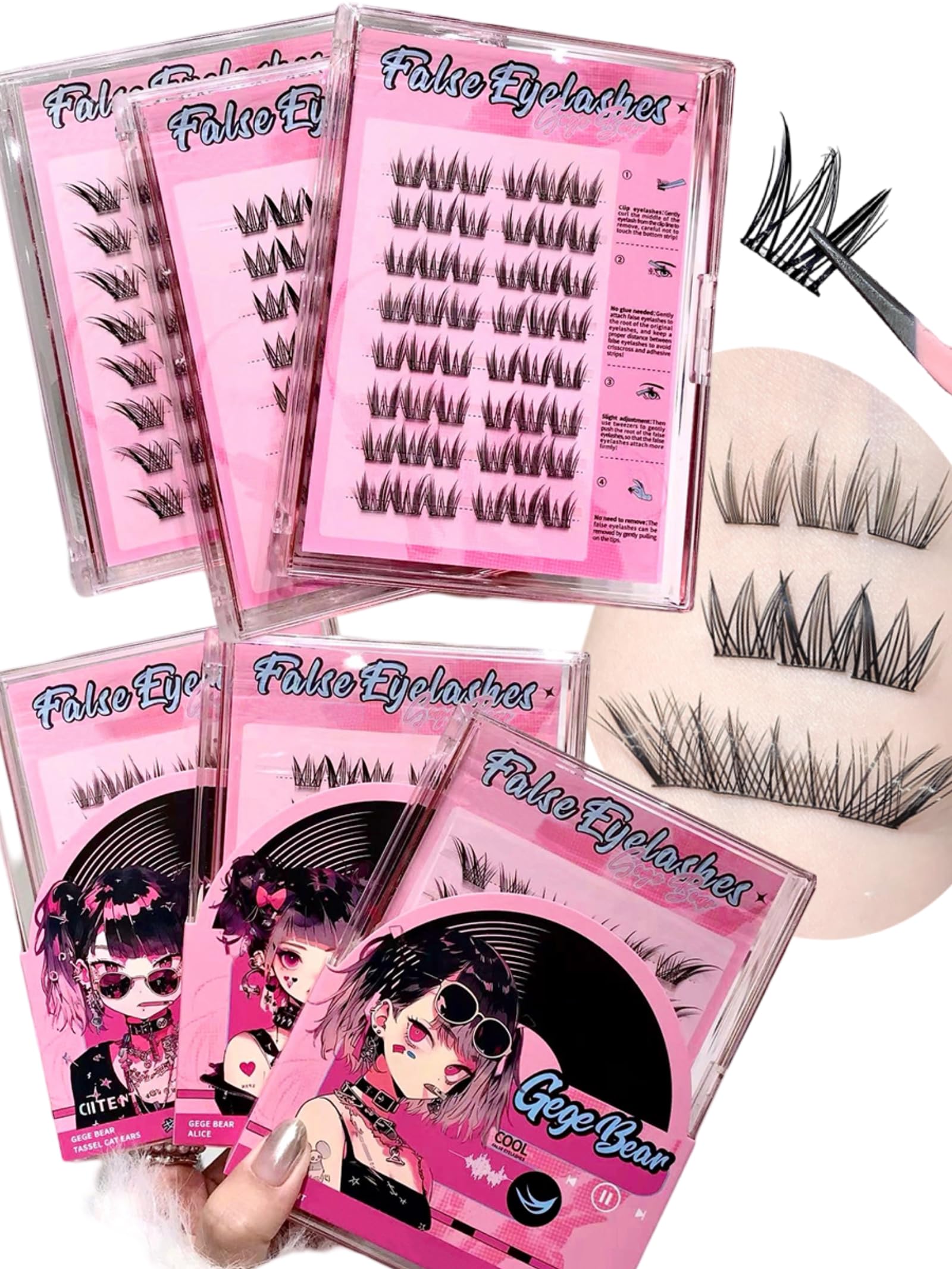 Gege Bear Tassel Cat Ears Glue-Free False Eyelashes | No Glue Needed | Mess-Free & Easy to Apply | Self-Adhesive Lash Bands for a Flawless Look in Seconds | Reusable & Lightweight | 3 Stunning Styles – Flat Cat Ear, Alice, Diagonal | (03- ALICE STYLE)-image-33
