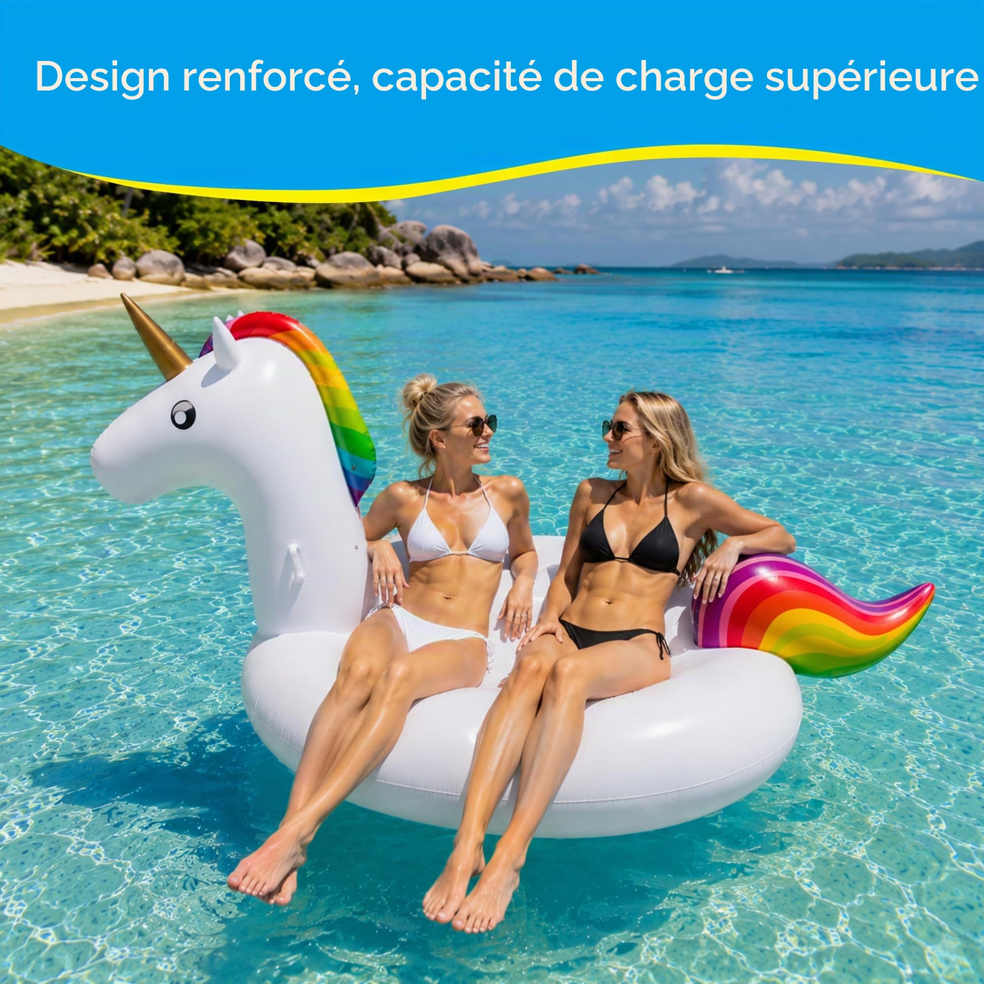 Dracarys Bouée Licorne, bouee Gonflable Piscine, 250×140×110CM Géant Bouee Licorne Gonflable Jouet, Chaise de récréation générale et pour Adultes et Enfant | Gonflage Rapide, Licorne Gonflable Jouet, Bouee Plage, Bouee Piscine pour Adultes et Enfant