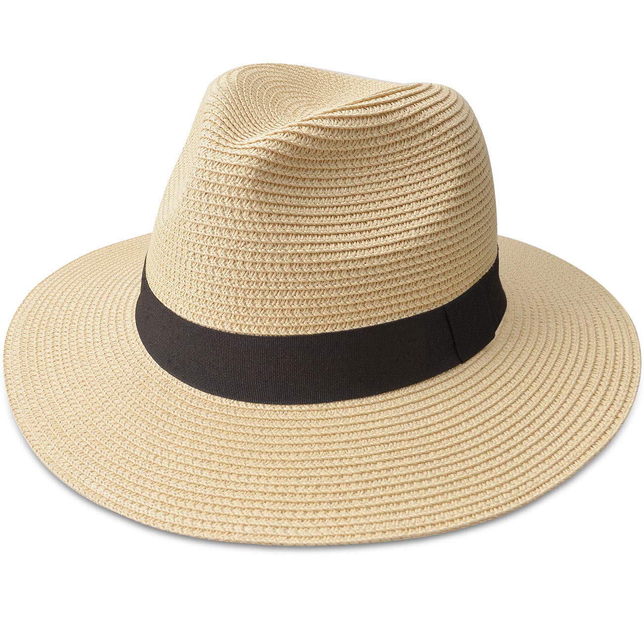 Maylisacc Wide Brim Panama Hat Sun Hats Unisex Straw Summer Hat for Women Men