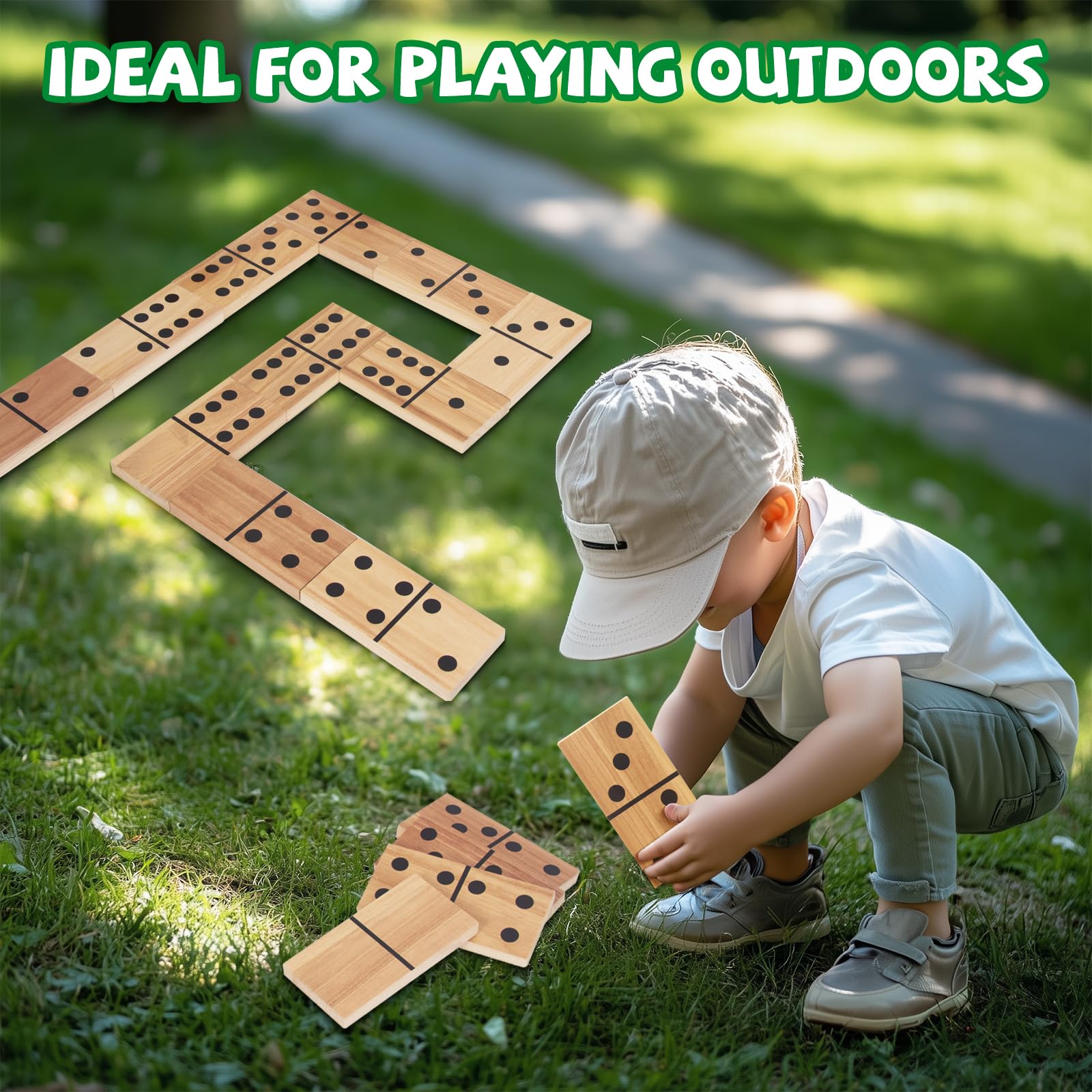WOODENFUN Montessori duże zabawki dla dzieci, dorosłych, 28 szt., duże zabawki dla dzieci i dorosłych, zabawka dla dzieci z drewna, gra planszowa
