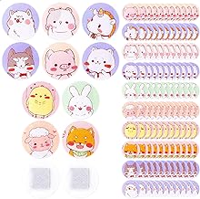 Pack of 120 Children's Plasters, 10 Styles, Cute Cartoon Plasters, Round 2.3 cm Vaccination Plasters, Adhesive Dots, Flexible Fabric Plasters for Children for Small Wounds, Pimples, Vaccinations and