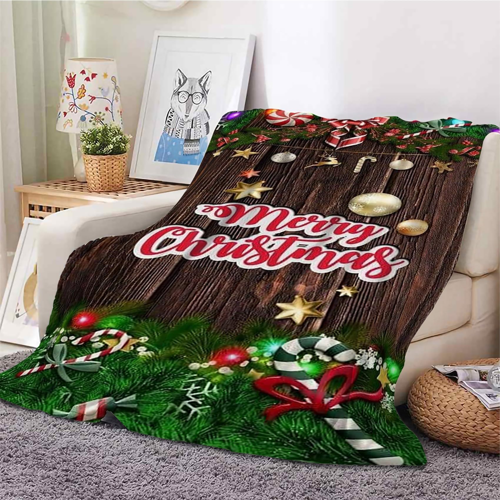 Mantas para Cama 180 x 220 cm Decoracion NavideñA Manta de Franela para Niños y Adultos AñO Nuevo Manta para Cama Polar Suave Transpirable Acogedora y CáLida