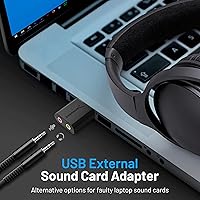 Vista 2 de SABRENT Adaptador de sonido estéreo externo de Sabrent USB para Windows y Mac. Enchufe y juega no se necesitan controladores. (AU-MMSA)
