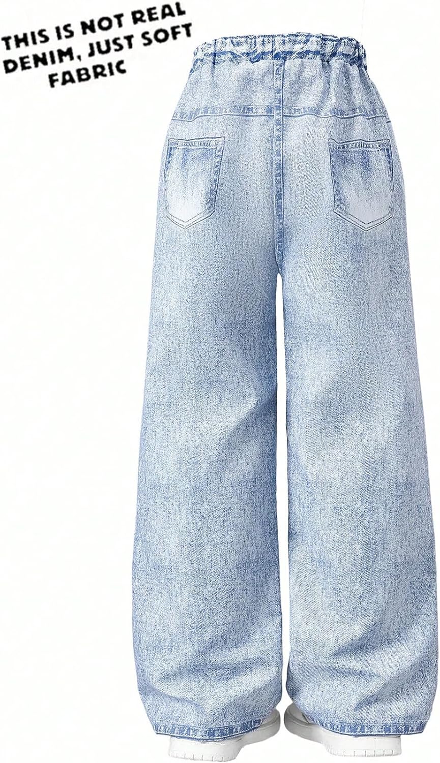 OYOANGLE Girl's Y2K Wide Leg Baggy Pants Casual Graphic Elastic Waist Trousers - Image 3