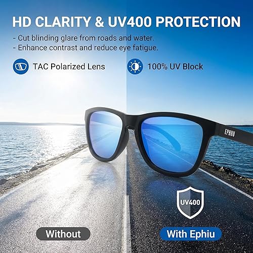 Miniatura 3 de EPHIU Polarized Sports Sunglasses for Men Women No-Slip No-Bounce Grip for Running Cycling Fishing with Mirrored UV400 Lenses