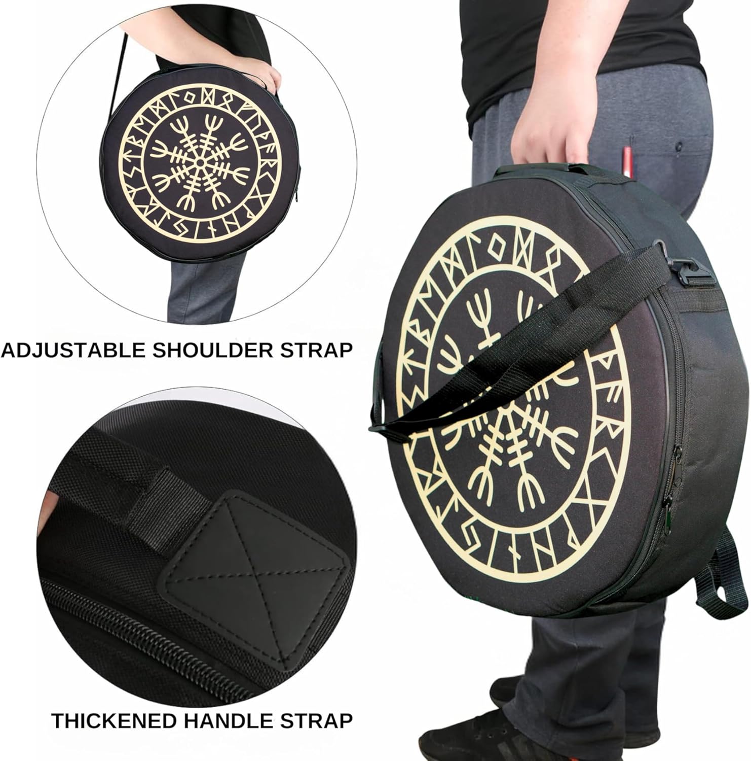 Shamanic Drums Bag, Bodhran Drum Bag, Handmade Frame Drum Bag, Hand Drum Protection (18×3 Inches)