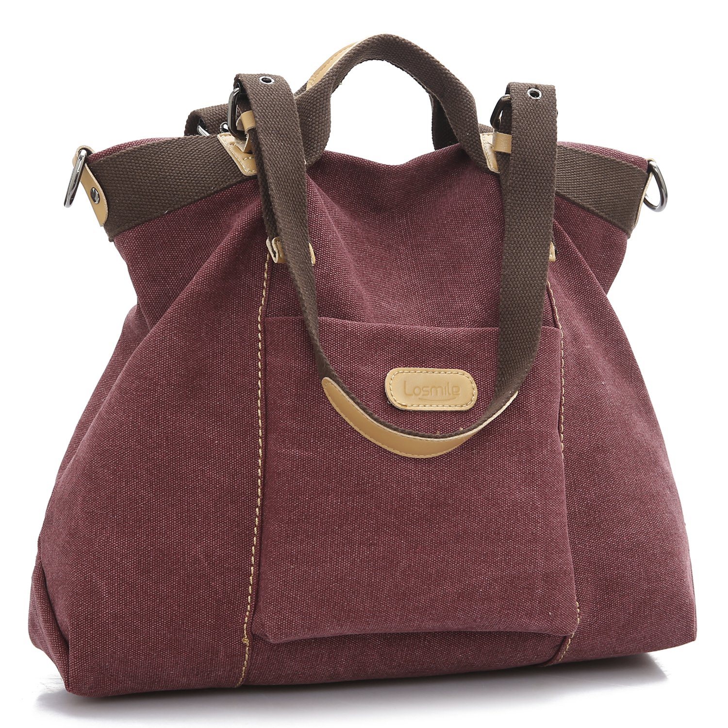 LOSMILE Borsa a mano grande in tela vintage,Borse a spalla,Borsa a tracolla in tessuto per donna/ragazza.