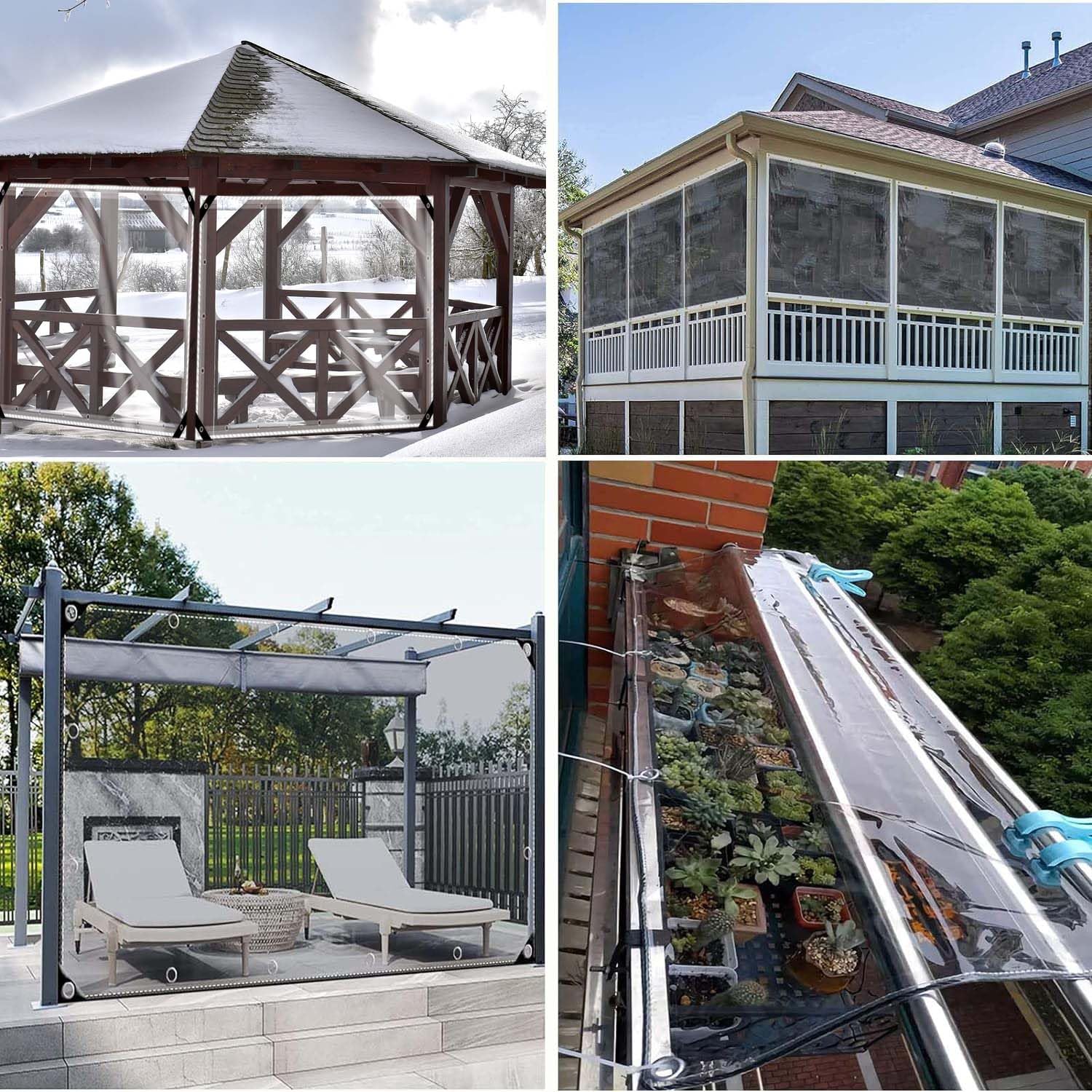 Telo Occhiellato 4x4 Telone Trasparente 2x4m - PVC Impermeabile Con Occhielli, Per Piante/camion/barche Telo Copri Piscina 4x2 Bestway - Foto 9