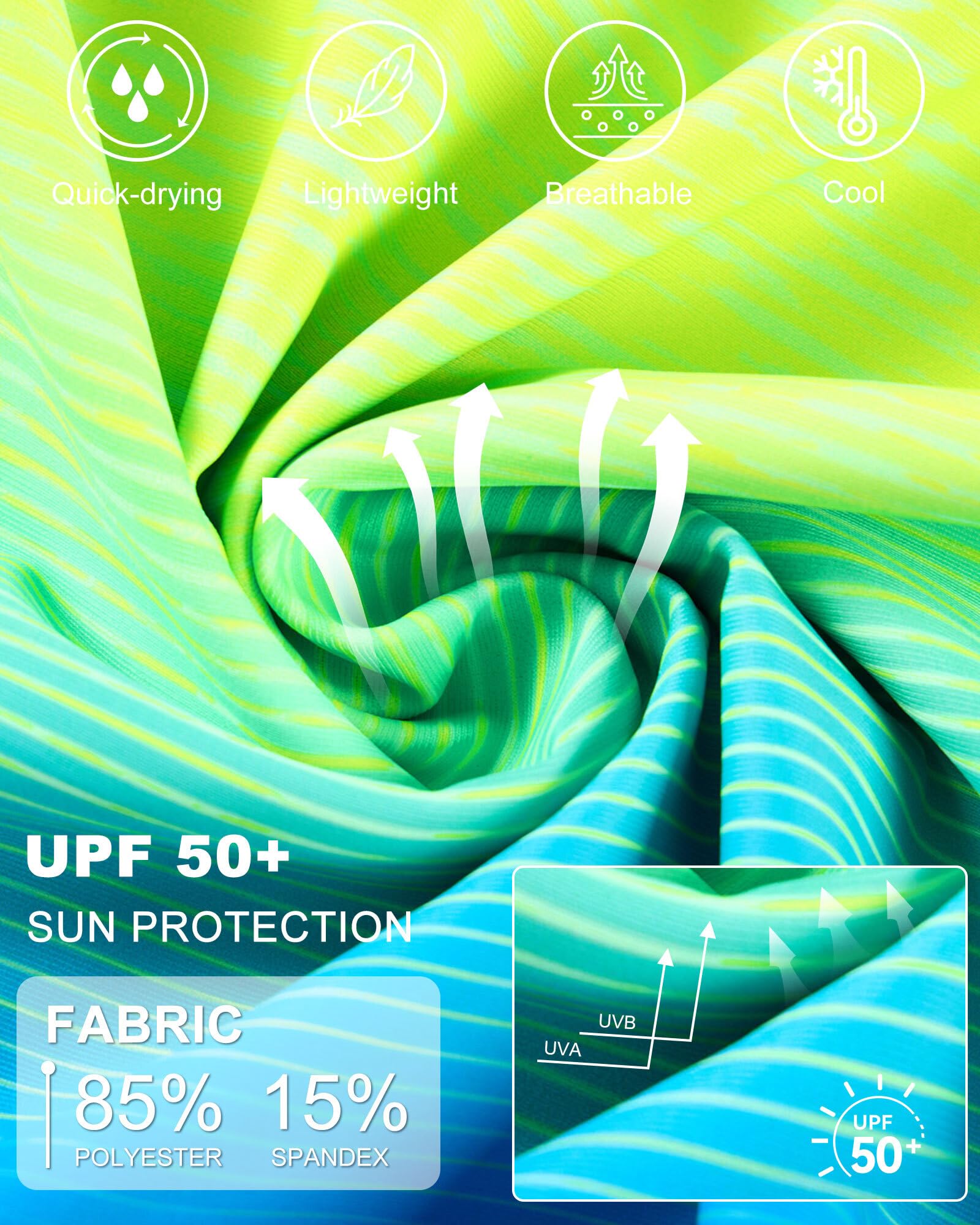 Fanient UV Shirt Rashguard Herren Schnelltrocknend Kurzarm Schwimmshirt Männer UPF 50+ Atmungsaktiv Shirts für Wasser Surfen Wandern