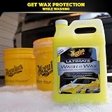 Meguiar's Ultimate Wash and Wax, Car Wash and Wax Cleans and Shines in One Step, Wash, Shine, and Protect with an Enhanced pH Neutral Car Paint Cleaner,1 Gallon,128 Fl Oz (Pack of 1)