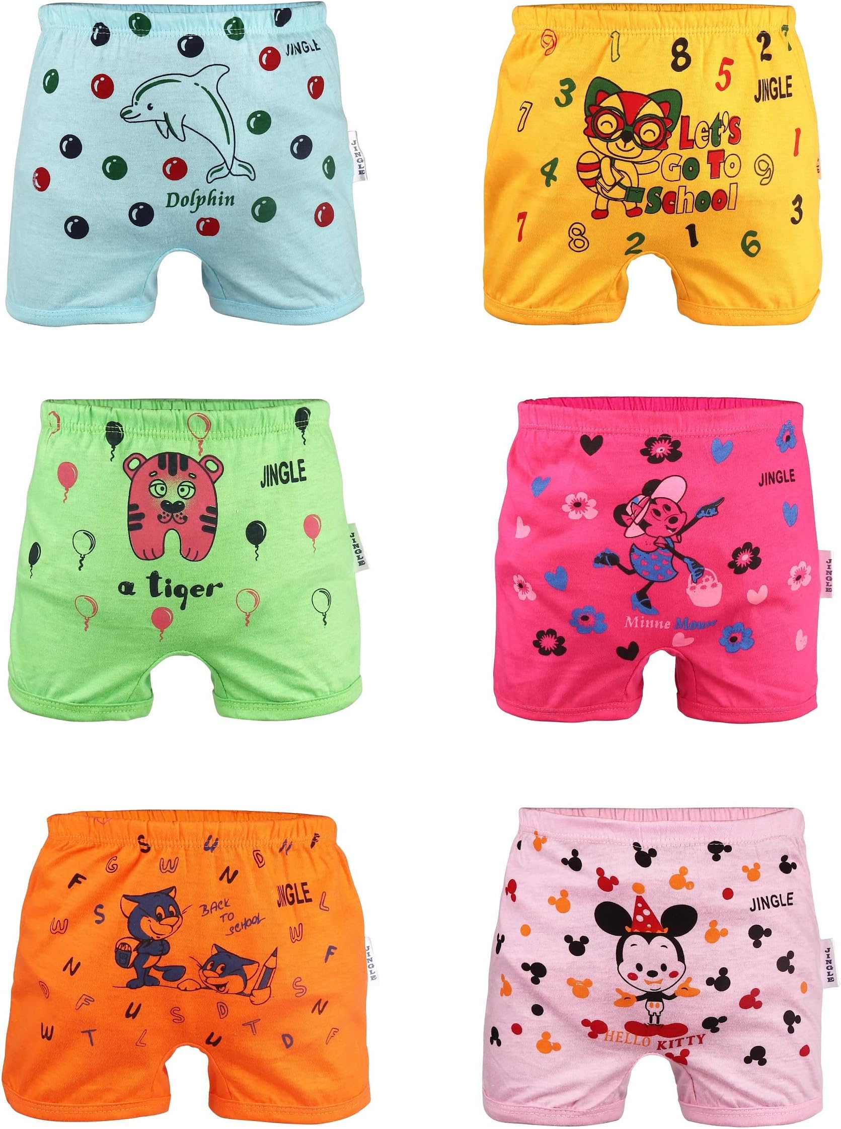 JINGLE Boys' & Girls' Cotton Bloomers (Pack of 3) (BB-BLOOM-1_Color May Vary_3-5 Years (65cm))