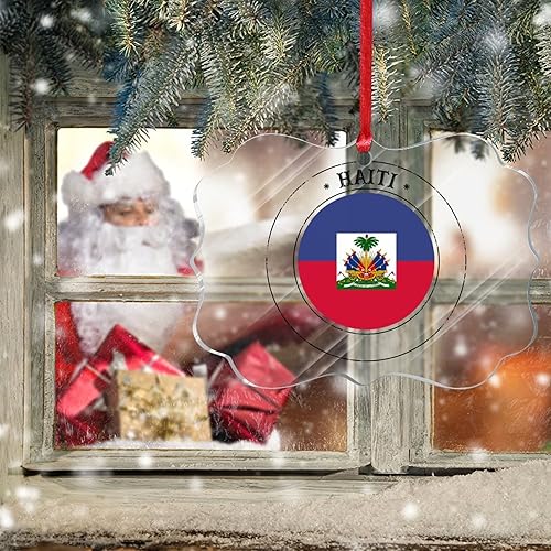 Vista 90 de Guatemala - Adornos acrílicos de Navidad, regalo de recuerdo de ciudad patriótica, adorno para árbol de Navidad, bandera nacional de Guatemala