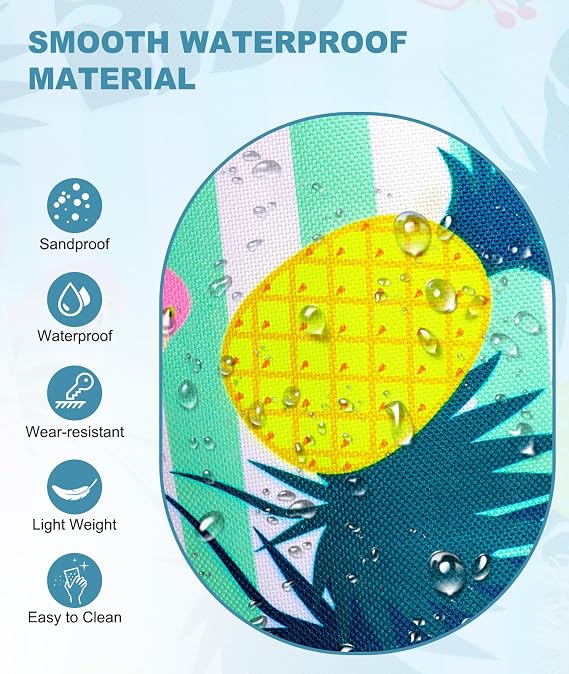 ISEYOU Extra Large Beach Bag, Waterproof Beach Bags with Zip, Lightweight Foldable Beach Tote Bags, Large Capacity Multi-Pocket Beach Bags for Women, Perfect for Pool Shopping Travel Vacation Gym