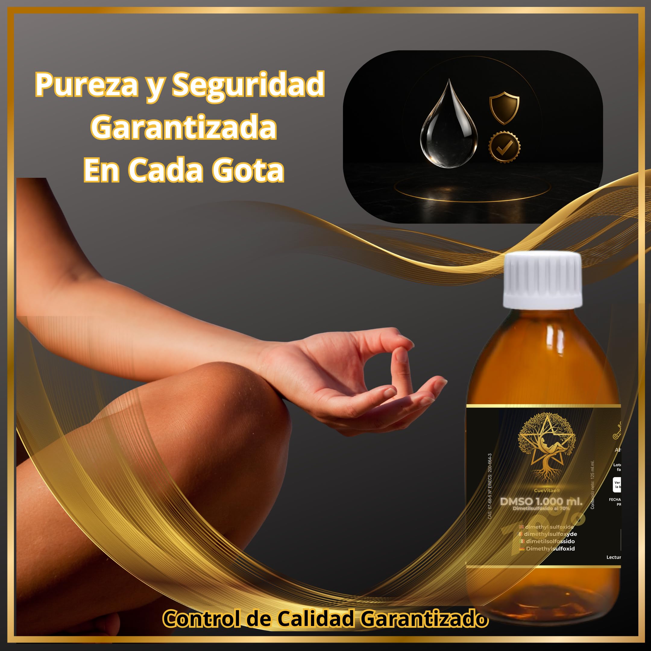 DMSO 70% 2x1000 ml | Dimetilsulfóxido | Vidrio | Lote de recipientes técnicos de precisión. Uso exclusivo laboratorio, solvente orgánico de alta pureza y uso general.