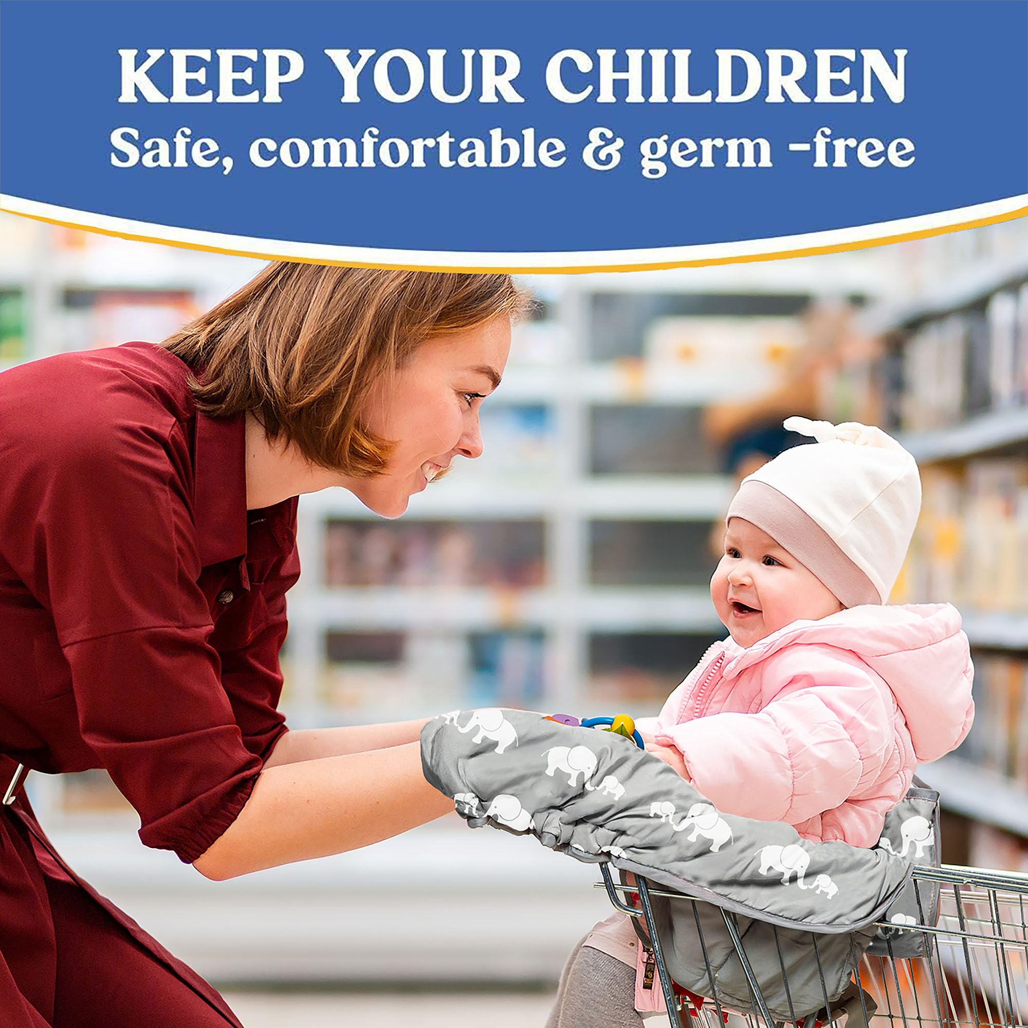 Funda para carrito de compras para bebé PILLANI, funda de silla alta para asiento de restaurante, cubierta de carrito de comestibles para bebés/niños/niños, fundas de algodón para bebés, funda para